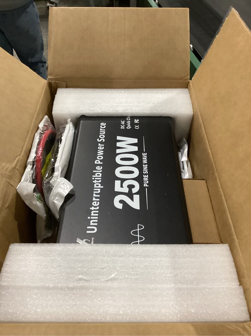 Condition photo showing New/Like New for 2500 Watt Sump Pump Battery Backup System, Pure Sine Wave Output, Professional Backup System in The Event of a Power Outage, Remote Controller with LCD Screen, Automatic Grid and Battery Switchover UPS-2500