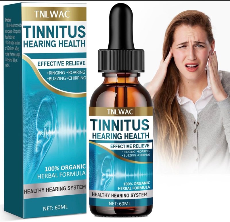(Exp: 08/04/2028) Tinnitus Relief for Ringing Ears, 2 OZ, Tinnitus Relief Ear Drops, Natural Tinnitus Treatment for Ear Ringing Relief, Effectively Reduce Ear Noise & Promote Healthy Hearing