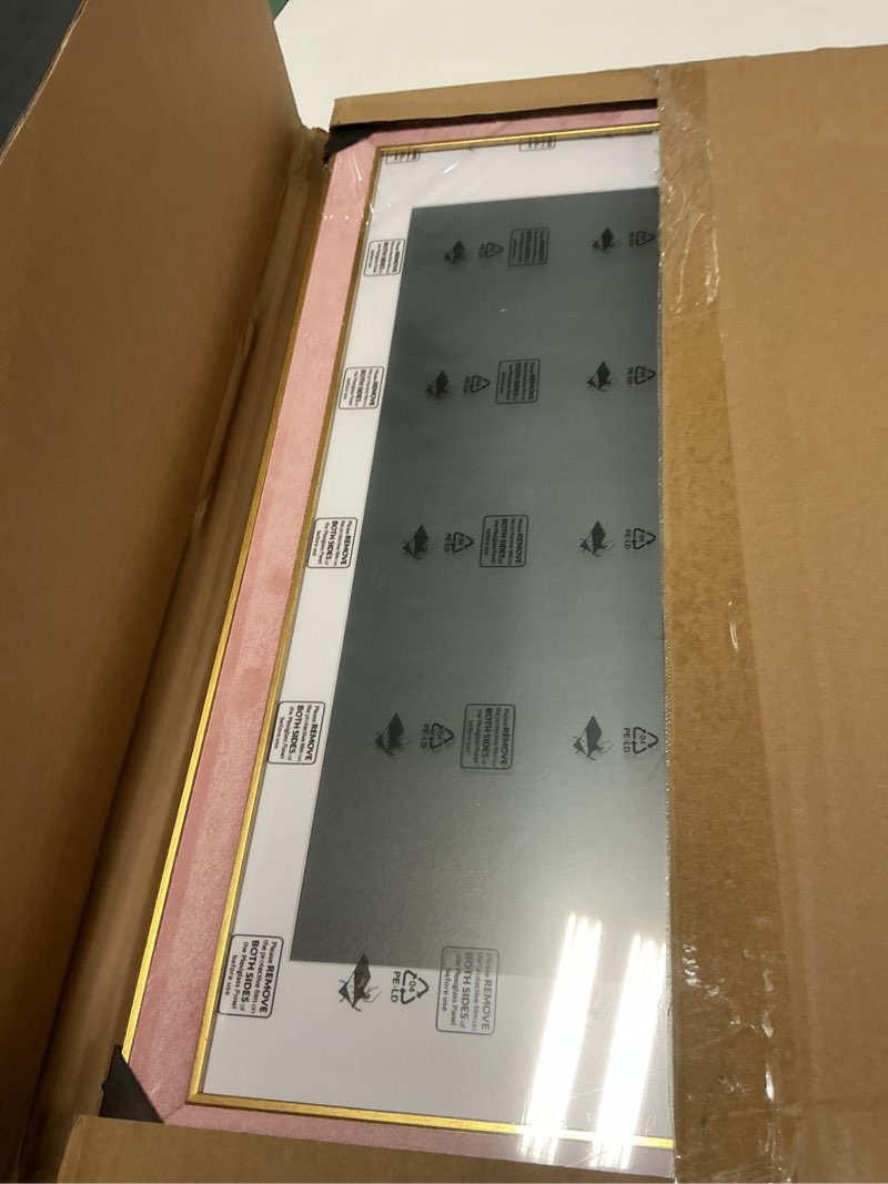 Condition photo showing New/Like New for Suede 14x22 Frame - Single Frame, Christmas Elegant Pink 14 x 22 Poster Frame with Mat for 12x18, 14x22 Picture Frames for Artwork, Puzzles, Photos and Movie Posters Pink 14" x 22" / 12" x 18" mat