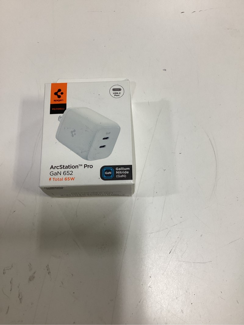 Condition photo showing New/Like New for spigen for 65w usb c charger, [gan 652 total 65w 2 ports gan iii tech] dual fast charger pd 3.0 charging block compatible with macbook, ipad, iphone 17 16 15, galaxy s25 s24 series, fold flip 65 w