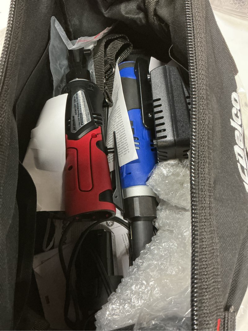 Condition photo showing As Is for ACDelco ARW1218-K18 G12 Series 12V Li-ion Cordless 3/8” Extended Rachet Wrench & ¼” Ratchet Wrench Combo Tool Kit