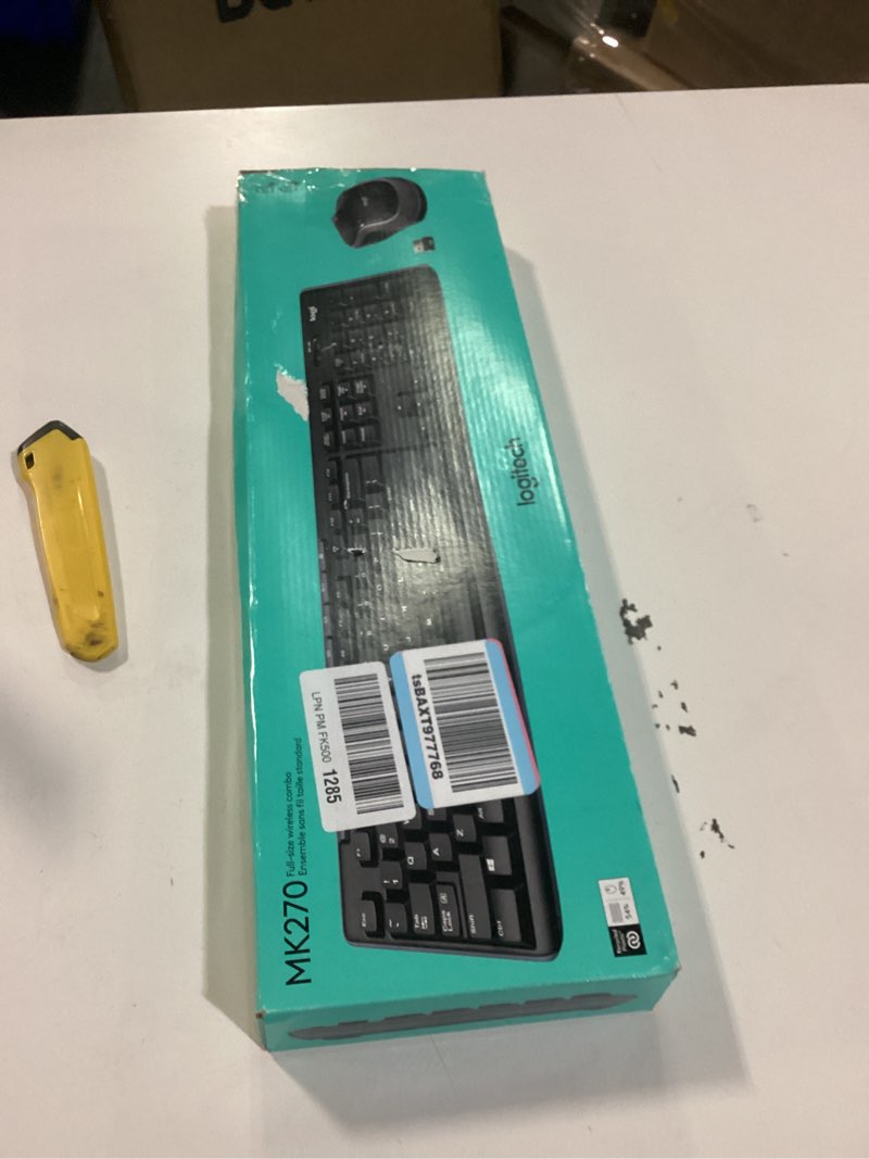 Condition photo showing As Is for Logitech MK270 Wireless Keyboard and Mouse Combo for Windows, 2.4 GHz, 8 Multimedia Keys, PC, Laptop, Wireless Keyboard Compact Mouse Combo - Black
