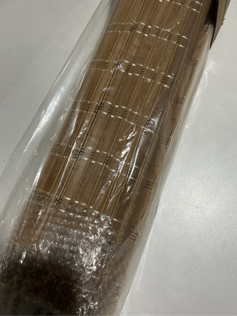 Condition photo showing Good Condition for LazBlinds No Tools No Drill Cordless Bamboo Roman Shades, Light Filtering Window Treatment, Roll Up Bamboo Blinds for Windows 36'' W x 72'' H, Brown Light Filtering-brown206 36" W x 72" H