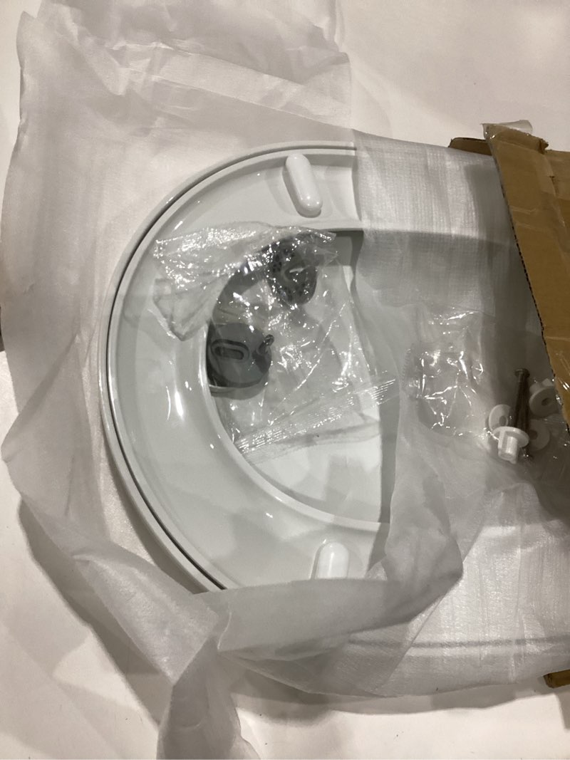 Condition photo showing As Is for sadalak toilet seat d shape soft close quick release easy clean toilet seat replacement with non-slip bumpers for bathroom white