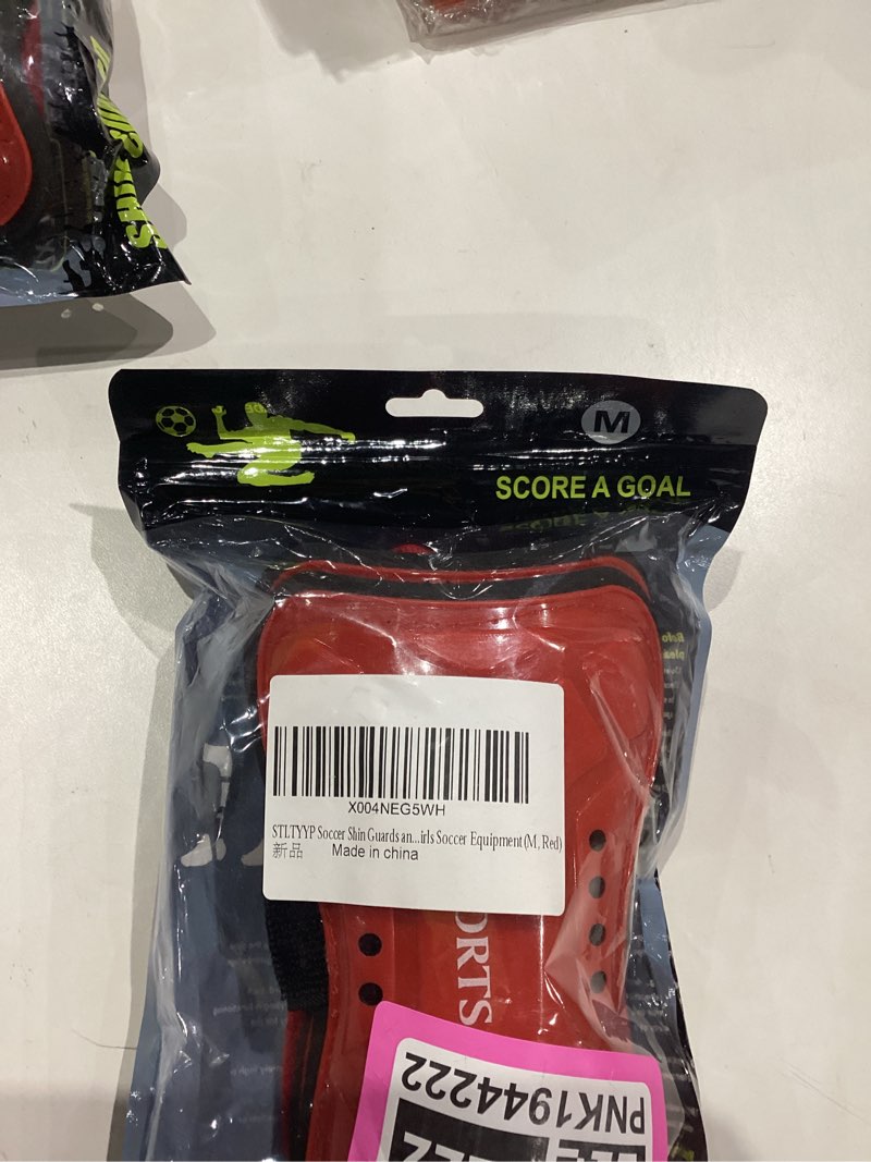 Condition photo showing New/Like New for Soccer Shin Guards and Socks for Kids Youth Lightweight Protective Defender Gear for 4-18 Years Old Toddler Children Boys Girls Soccer Equipment Large Black