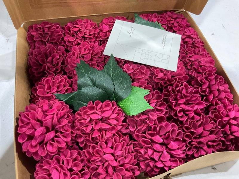 Condition photo showing Good Condition for ling's moment dahlia foam artificial real touch faux fake flowers for home decor graduation baby shower decorations outdoors party favors wedding gifts centerpieces arrangements 25pcs (hot pink)