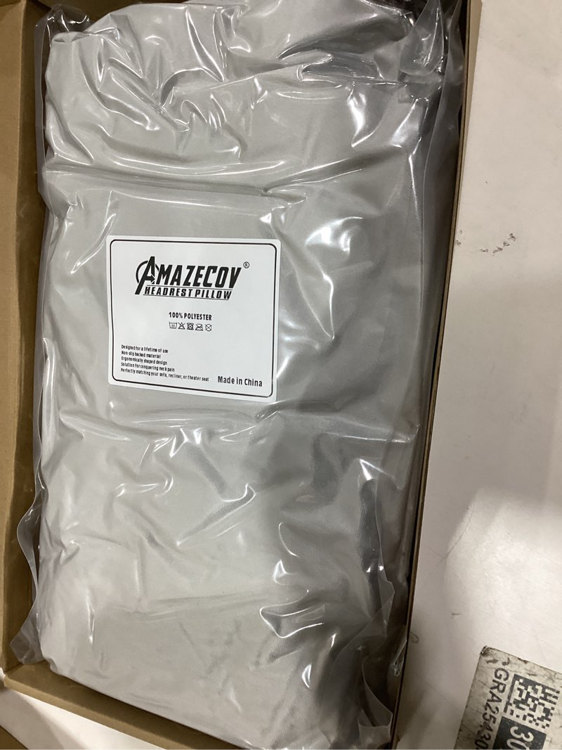 Condition photo showing New/Like New for Non-Slip Head Pillow for Recliners - Neck Support Cushion with Velvet Cover for Pain Relief at Home, Office and Travel (Light Gray)