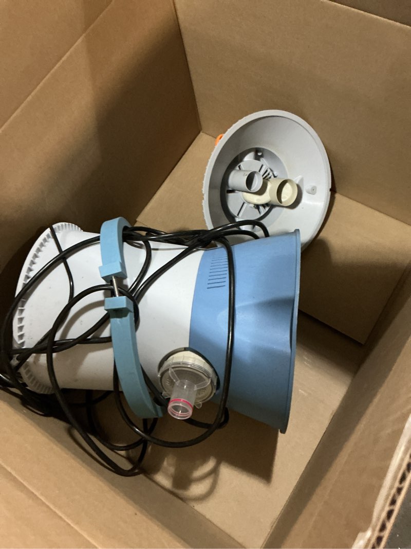 Condition photo showing As Is for 1000 gph pool sand filter pump for above ground pools, energy-saving & low noise - 6-way valve - etl certified & gfci protected blue