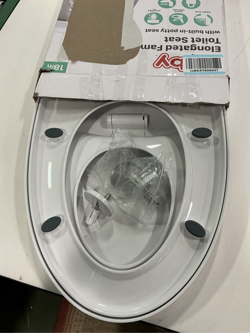 Condition photo showing As Is for Nuby Family Toilet Seat - Built-in Potty Training Toilet Seat - Fits All Elongated Toilets - Secure 