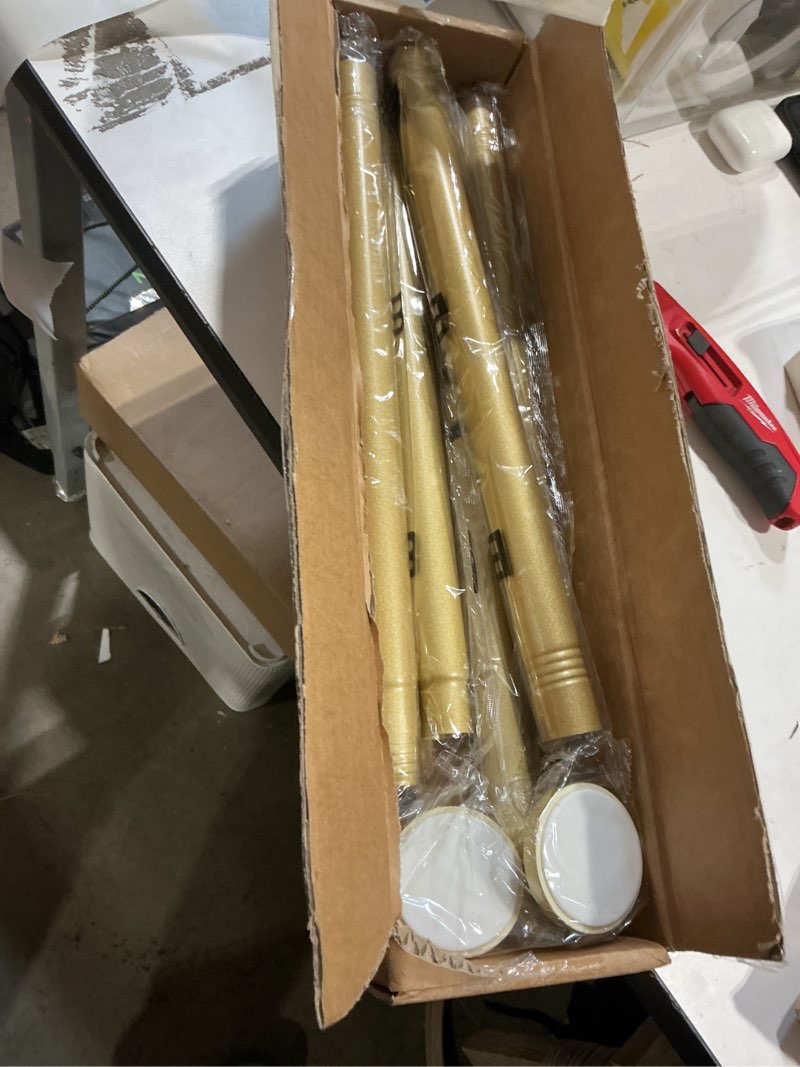 Condition photo showing Good Condition for enjoybasics gold shower curtain rod 30 to 76 inches, stainless steel adjustable spring tension rods no drill for bathroom, closet, window, room divider, never rust, non slip gold 30-76