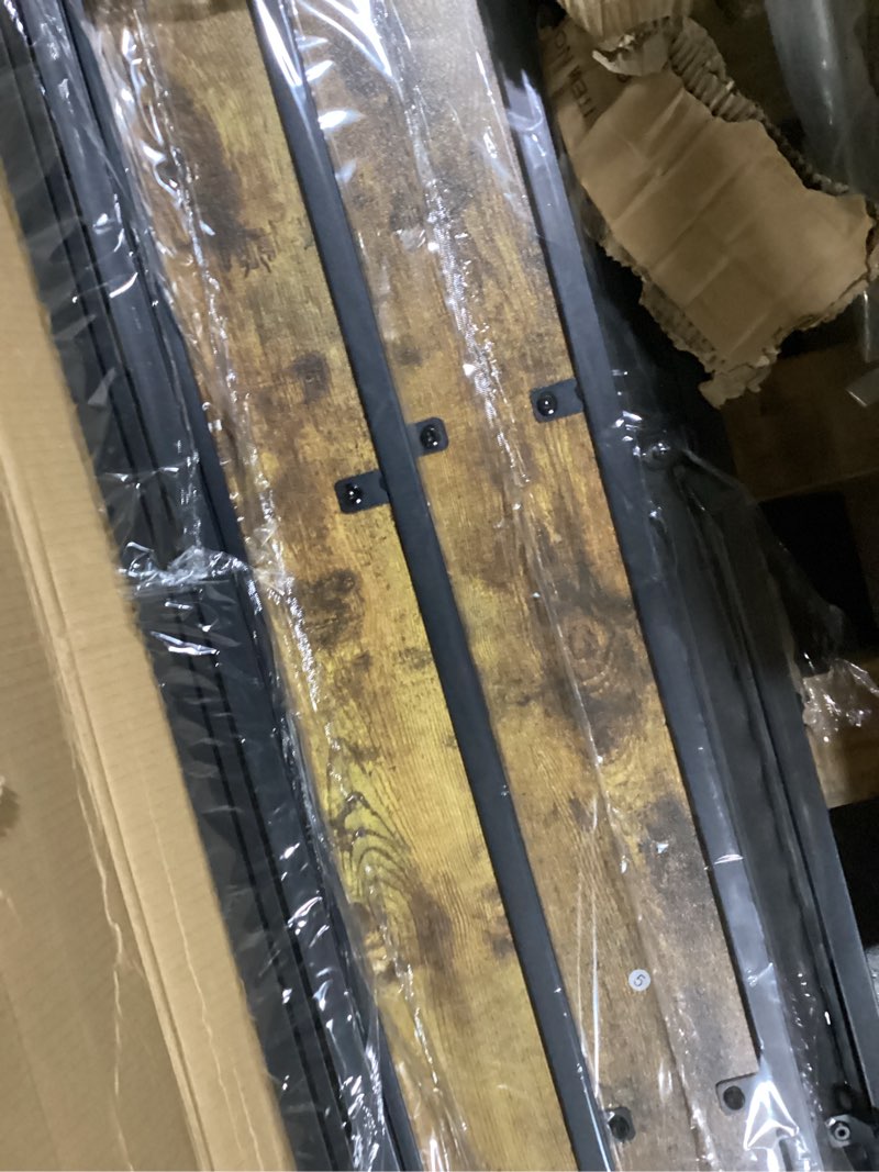 Condition photo showing Good Condition for OLEVS King Bed Frame with Headboard, Metal Platform Bed King Size with 2-Tier Storage, LED Light & Charging Station Type C, No Box Spring Needed, Easy Assembly