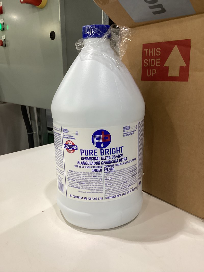 Condition photo showing New/Like New for pure bright liquid bleach  1 gallon bottle