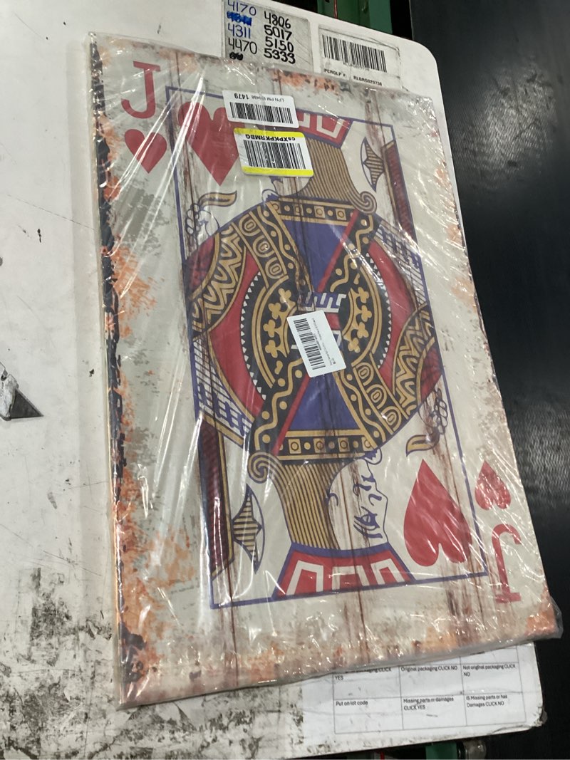 Condition photo showing New/Like New for poker canvas wall art print jack of hearts game room wall art print wall decor prints poster with framed