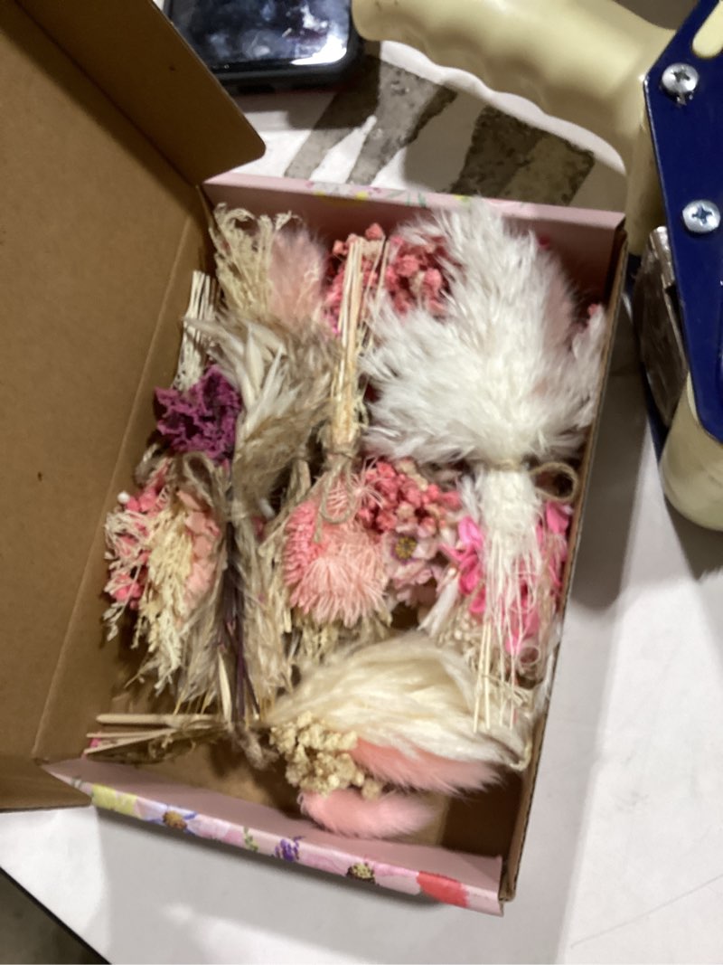 Condition photo showing Good Condition for 10 pack mini dried flower bouquets pink series natural small dry flowers with stem boho wedding decor artificial floral embossing flower bundles for craft vase, table centerpieces, proposal bouquet