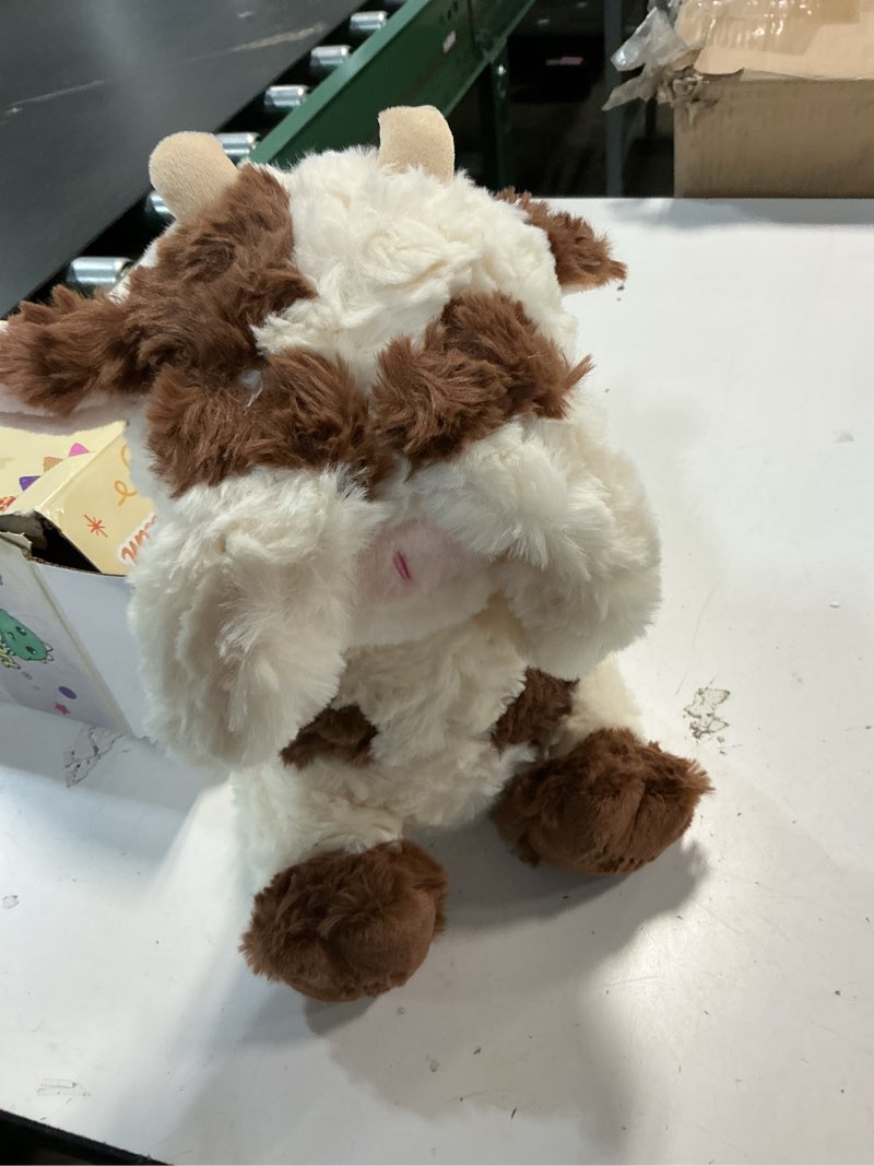 Condition photo showing Good Condition for hopearl peek a boo cow interactive repeats what you say plush diary cattle toy musical singing talking stuffed animal adorable electric animate gift for toddlers, brown, 11''