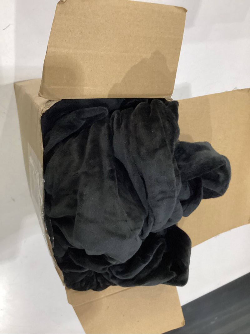 Condition photo showing New/Like New for moukeren set of 4 velvet stretch chair covers stretch slipcovers fur chairs cover soft removable long solid slipcover for wedding dining room(black)