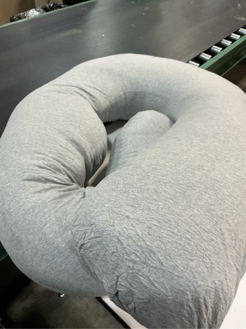 Condition photo showing Good Condition for sasttie cooling pregnancy pillows for sleeping, u shaped full body pillow with removable cover, pregnant women must haves, maternity essential, light grey 57 inch light grey