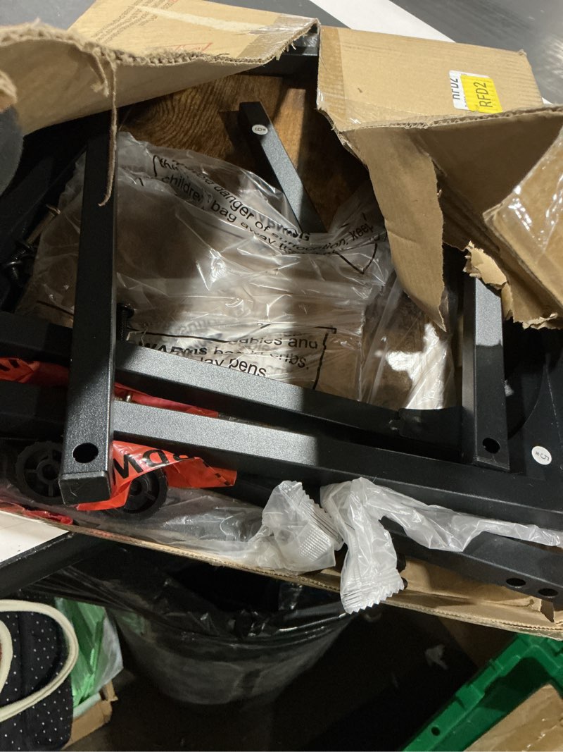 Condition photo showing Good Condition for (missing hardware) qeeig narrow c shaped side table set of 2 living room sets slim couch tray tables skinny thin small farmhouse 7 inch width, rustic brown (017-18bn) 7.1\" width a. brown