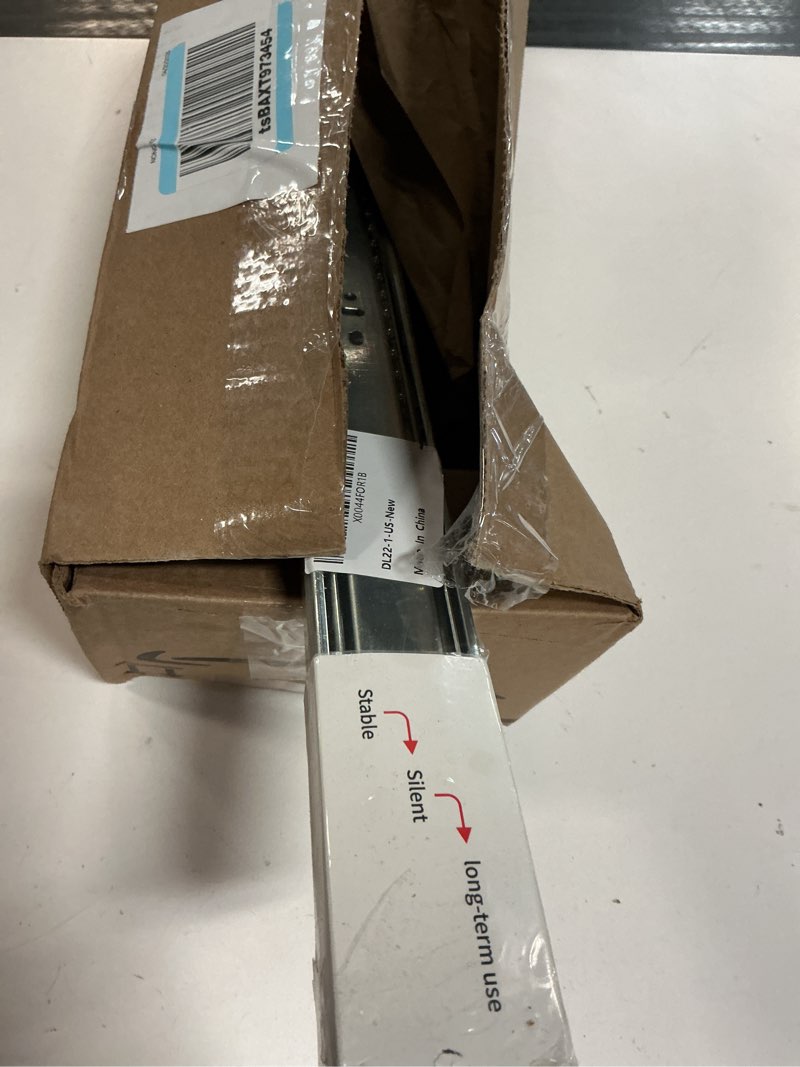 Condition photo showing Good Condition for 1 pair | soft close drawer slides 22 inch, hbl’ heavy duty cabinet drawer slides replacement - ball bearing full extension, 200 lb capacity, made of cold-rolled steel, rust-resistant & long-lasting. 22" drawer slide 1 pair silver