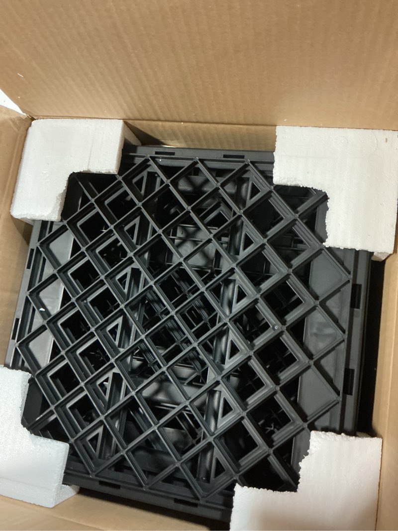 Condition photo showing Good Condition for clevermade collapsible milk crate, black, 3pk - 25l (6 gal) stackable storage bins, holds 50lbs per bin - clevercrates are heavy duty, plastic collapsible storage crate for multi purposes obsidian 3 pack