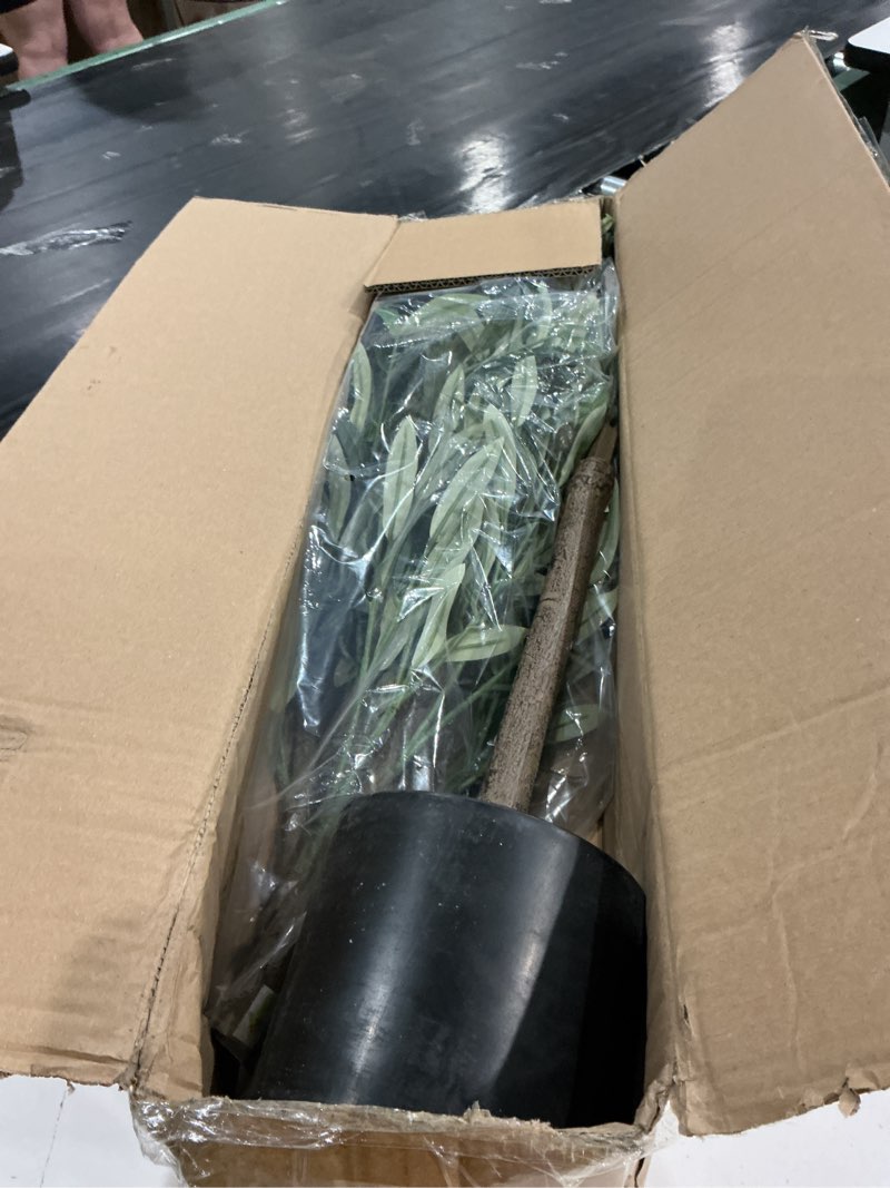Condition photo showing Good Condition for alupssuc 5ft olive tree artificial indoor, fake tree potted faux olive trees with lifelike fruits and realistic leaves, artificial plants indoor fake plants for modern home office living room decor