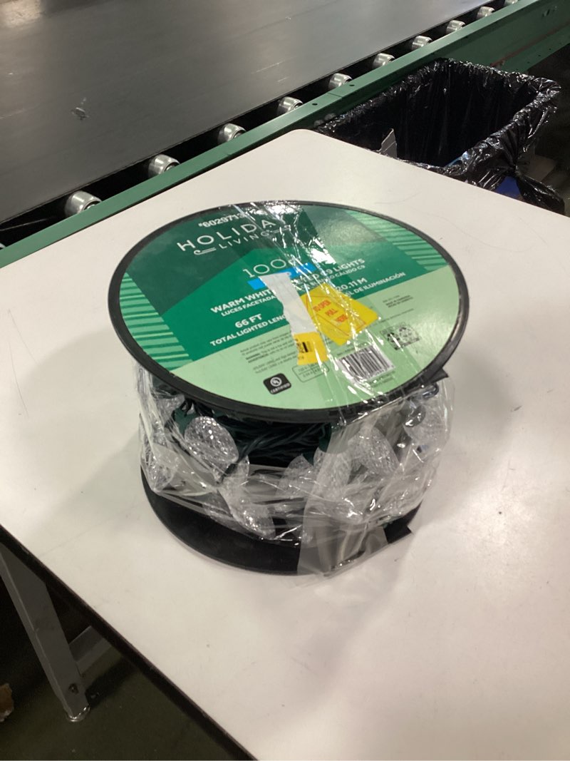 Condition photo showing As Is for Holiday Living 100-count 66-ft Warm White LED String Christmas Lights