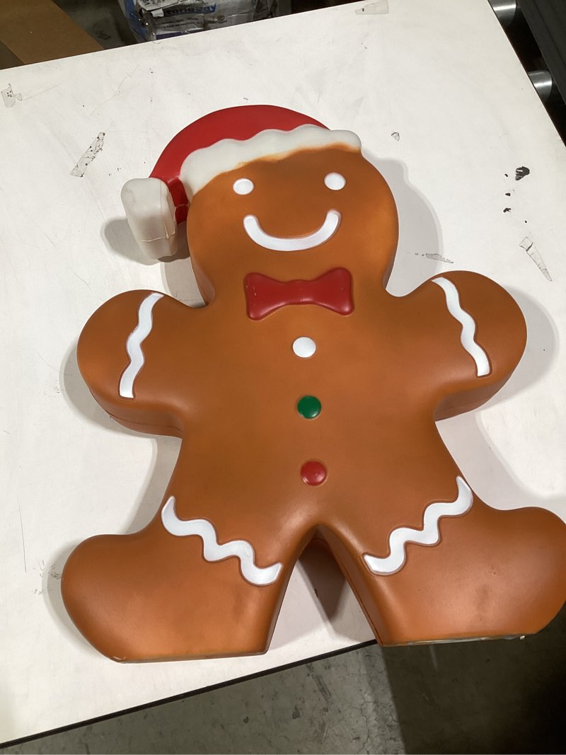 Condition photo showing As Is for Christmas Snow Globes LED Lighted Nutcracker Decor Indoor Wooden Merry Christmas Decorations for Home Rustic Farmhouse Holiday Tabletop Block Xmas Party Gift LED Nutcracker