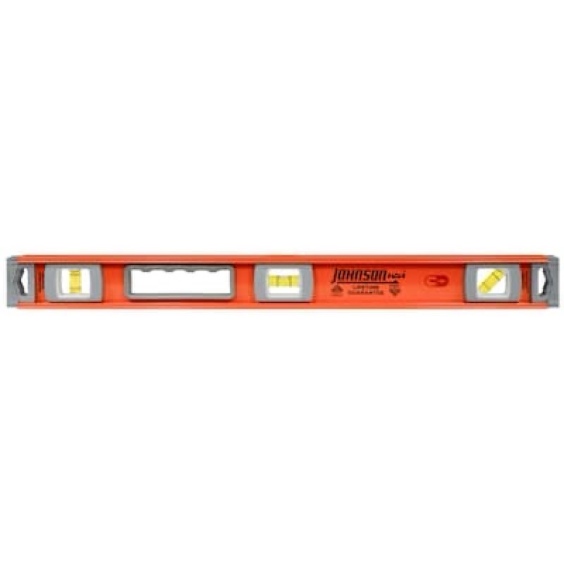 johnson level aluminum 24-in 3 vial magnetic i-beam level