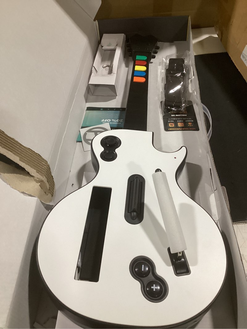 hyperkin - hyper strummer - wireless wii guitar controller with strap - compatible with guitar hero 