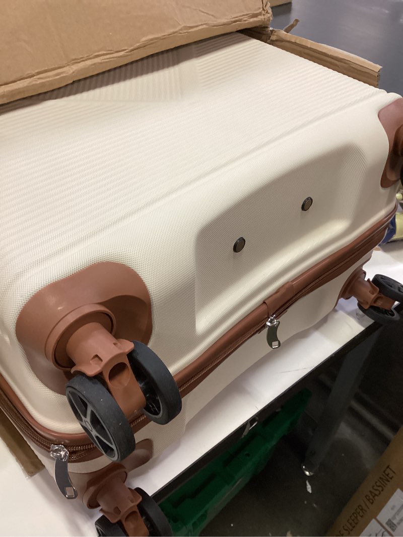 Condition photo showing Good Condition for Only 1 piece, CONCEPTEN Luggage Sets 1 Piece, Suitcases With Wheels, Lightweight Travel Luggage Set With TSA Lock, ABS Hardshell Carry On Suitcase Set, White White 