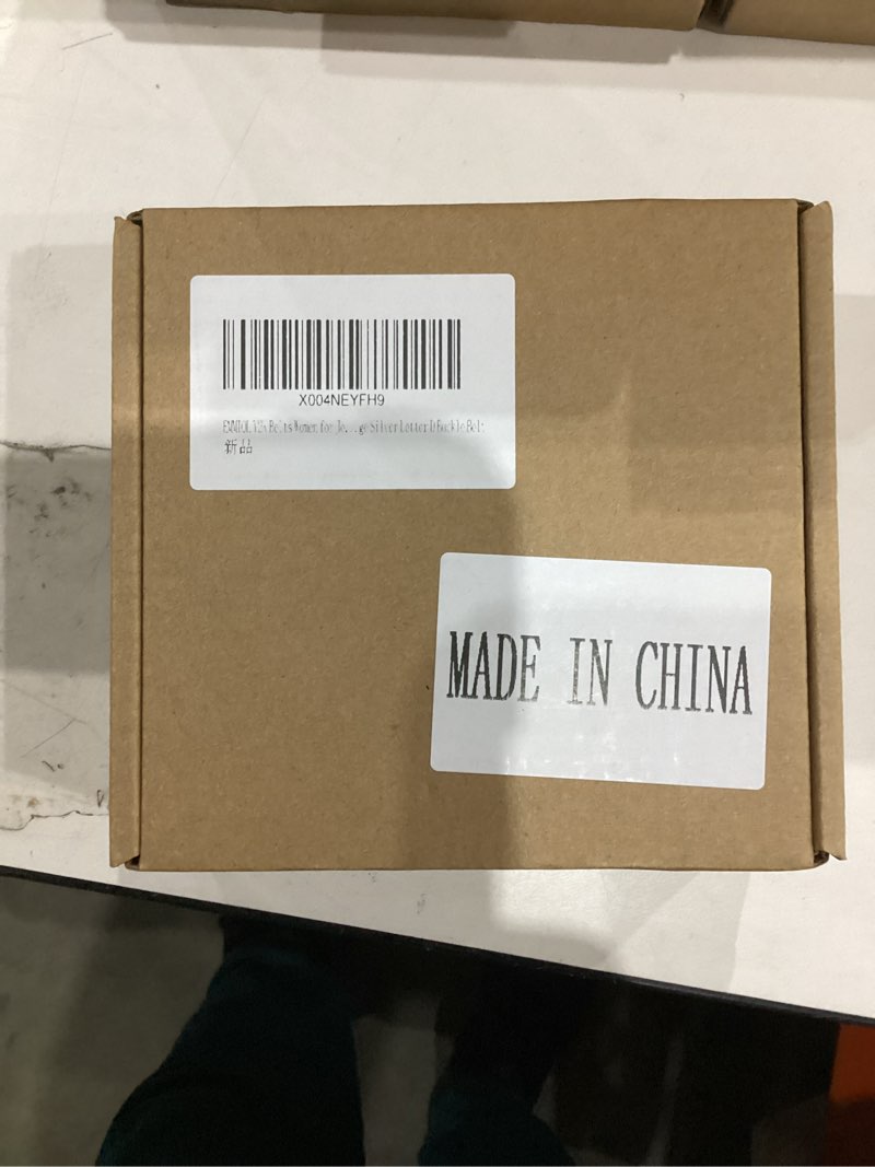 Condition photo showing New/Like New for EMMIOL Cool Y2K Belt Women Black bb Belt Silver Buckle Oval D Ring Star Belts Trendy Streetwear Punk for Jeans Black Fits 28" -34 " Waist