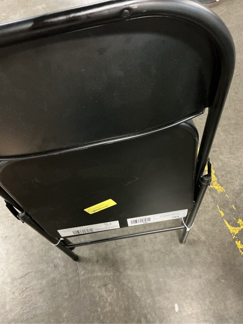 Condition photo showing Good Condition for 1 pcs mainstays all-steel metal folding chair, double braced, black