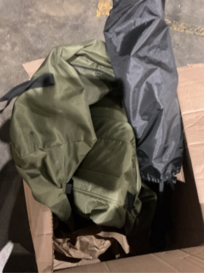 Condition photo showing As Is for incomplete. freein inflatable green camping tent