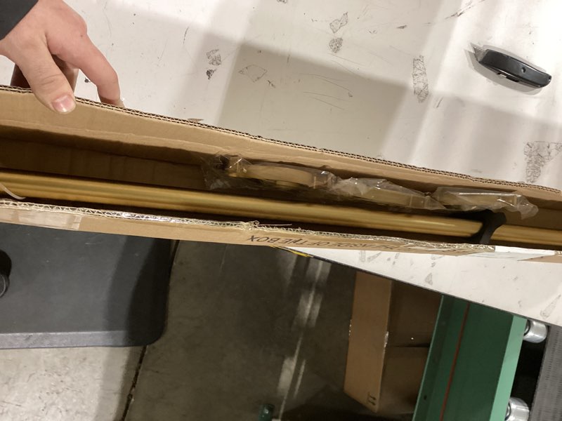 Condition photo showing New/Like New for Double Blackout Curtain Rods 36 to 72 Inches (3-6 Feet),1-Inches Front and 5/8 Inches Back Adjustable End Cap Double Window Drapery Rod for Drapes and Curtains,Warm Gold 36-72" Warm Gold