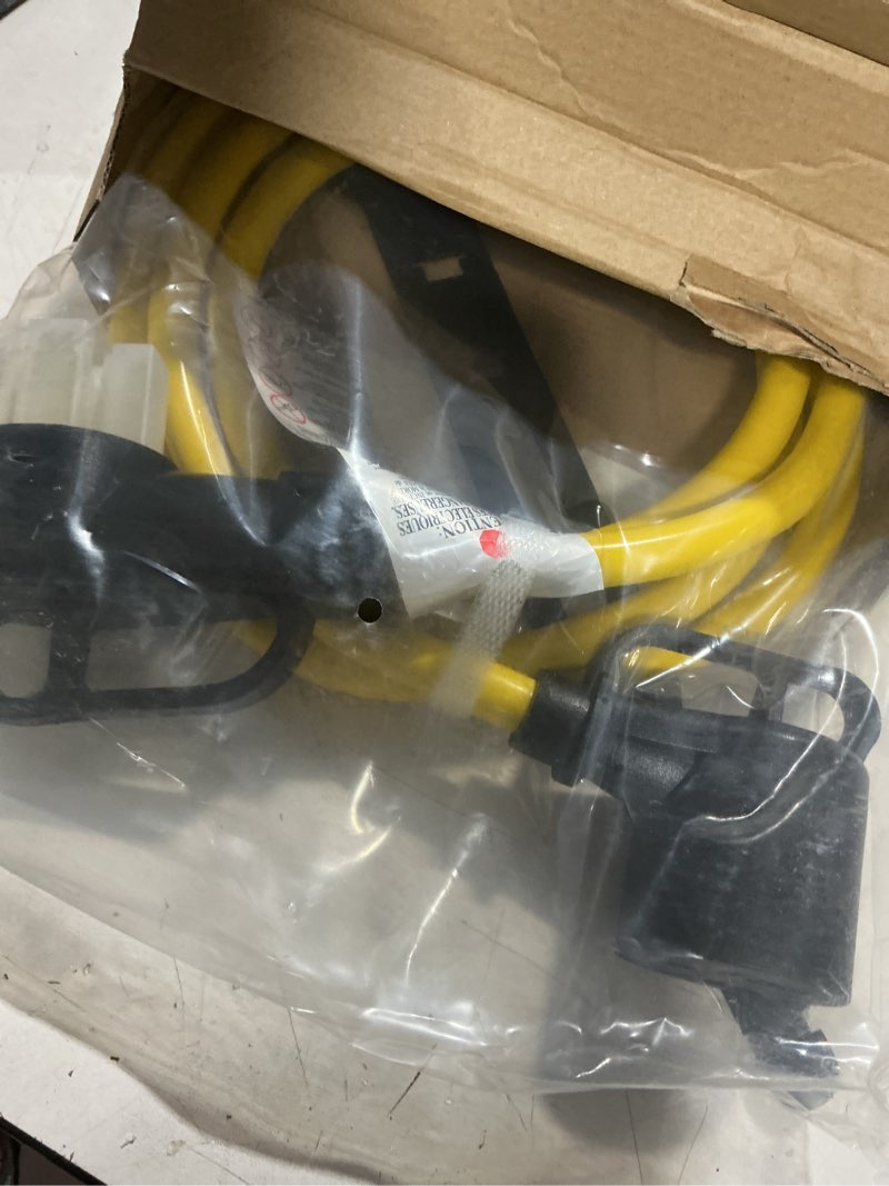 Condition photo showing Good Condition for tellegloww nema 14-30p to 6-50r adapter cord 10ft 4 prong to 3 prong dryer adapter, 30 amp to 50 amp welder extension cord for welding machine ev charger, stw10 awg/3c, etl listed 10 ft 14-30p to 6-50r,10awg yellow