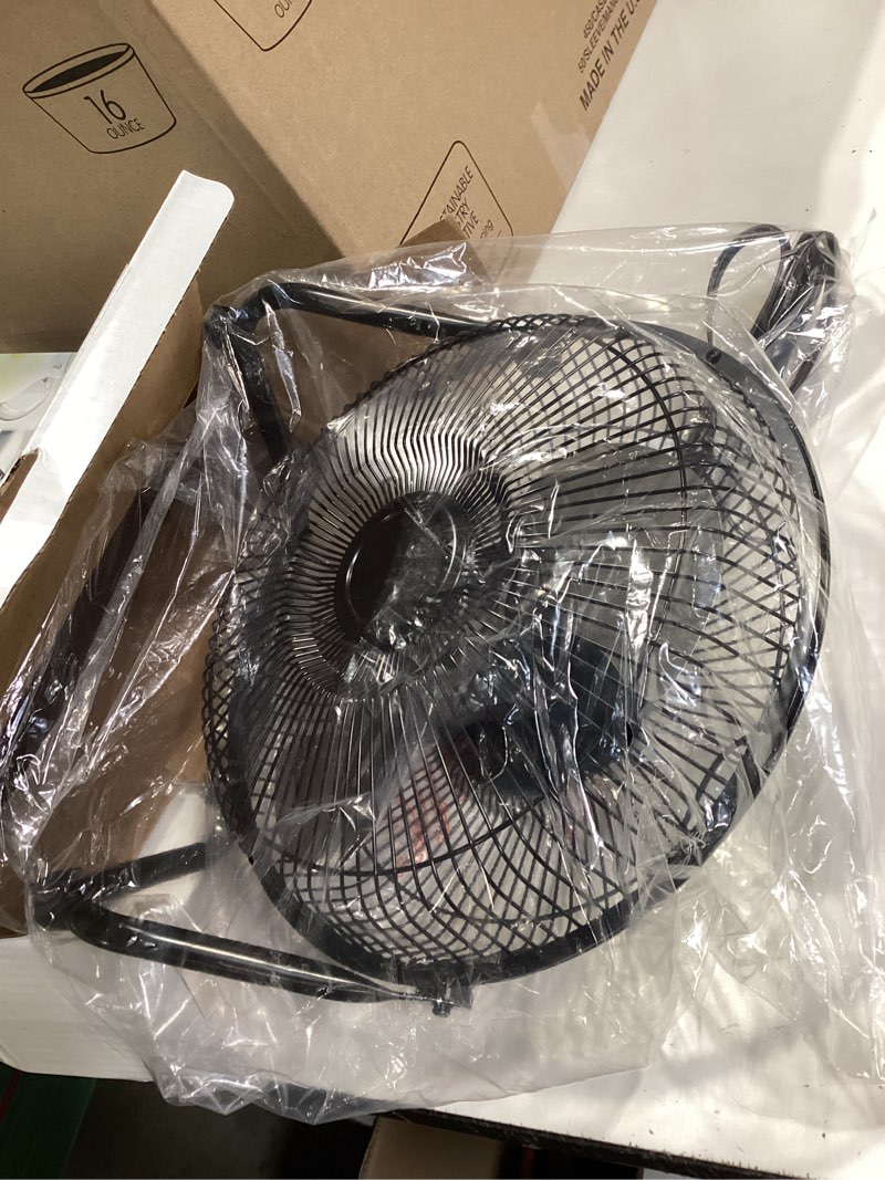 Condition photo showing As Is for mainstays 9 in high velocity floor fan wall mount black