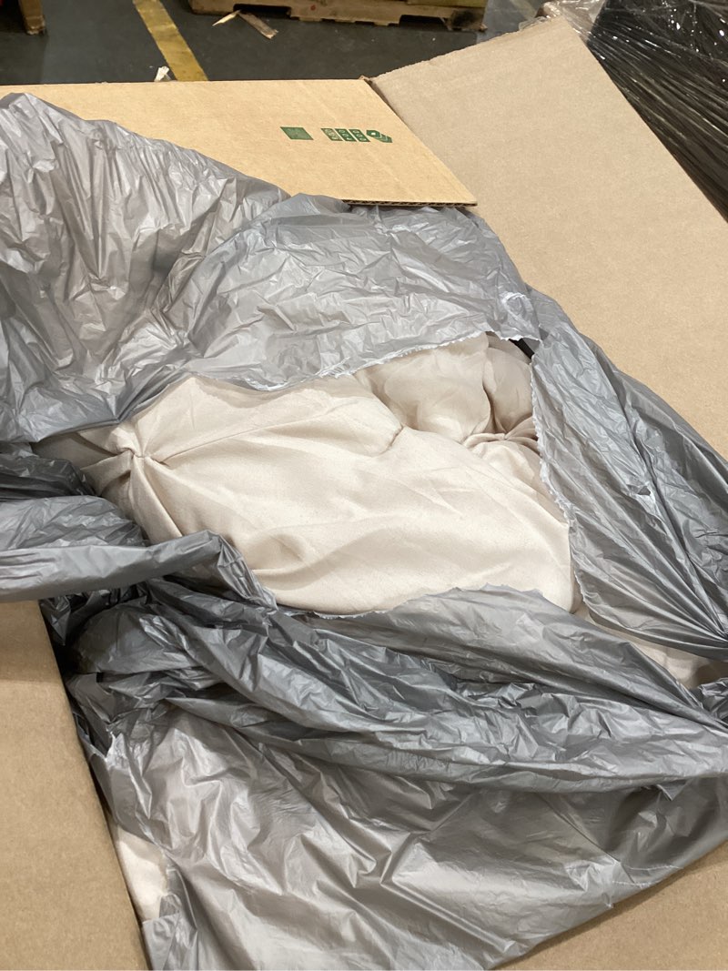 Condition photo showing As Is for jollyvogue queen comforter set 7 pieces - bed in a bag queen for all season, pintuck bedding comforter sets with comforter, flat sheet, fitted sheet and pillowcases & shams, beige queen beige