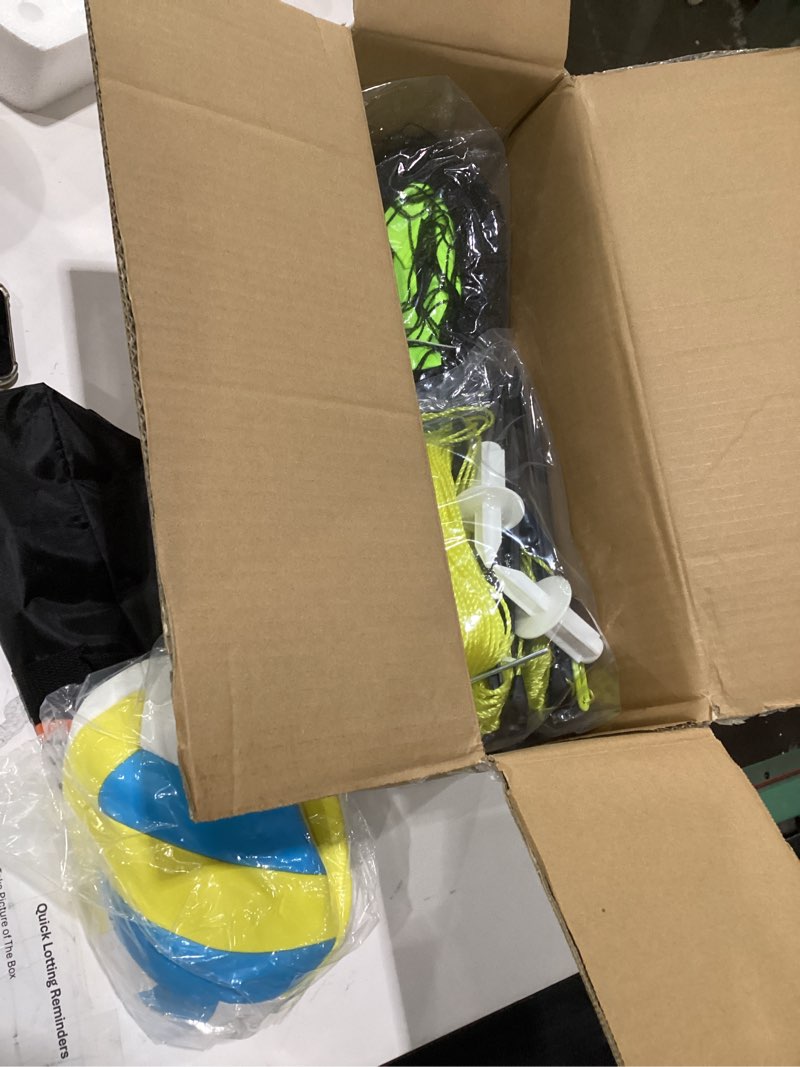 Condition photo showing Good Condition for blue/yellow portable volleyball net set