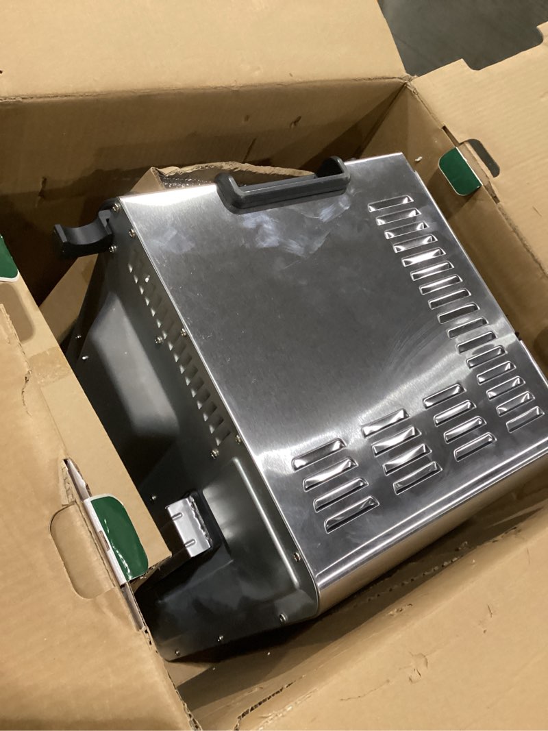 Condition photo showing Good Condition for Cuisinart Air Fryer Toaster Oven, 1800W, 8-in-1 with Air Fry, Convection, Broil & Warm, 0.6 Cubic Feet, 60-Minute Timer, TOA-70NAS, Stainless Steel Stainless Steel Convection Toaster Air Fryer Oven w/ Grill