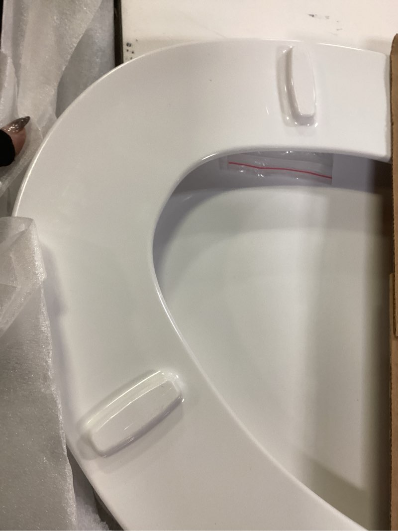 Condition photo showing Good Condition for centoco elongated toilet seat, heavy-duty wood core with plastic scratch-resistant finish, soft close, made in the usa, 900sc-301, crane white (cotton/bright) crane white slow close elongated