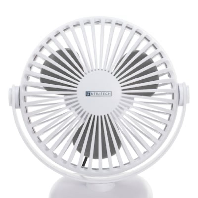 utilitech 6-in indoor personal fan, in white