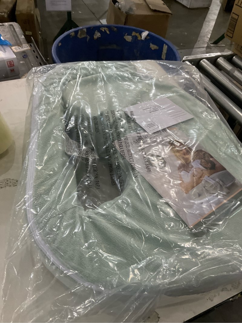 Condition photo showing New/Like New for My Brest Friend Nursing Pillow - Deluxe - Enhanced Comfort w/Slipcover - Ergonomic Breastfeeding Pillow for Ultimate Support for Mom & Baby - Adjustable Pillow W/Handy Side Pocket, Spring Green