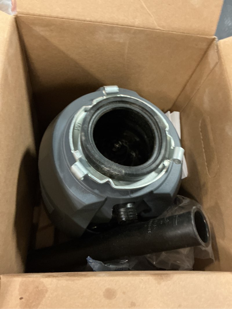 Condition photo showing As Is for insinkerator evolution 0.75hp 3/4 hp, advanced series ez connect continuous feed food waste garbage disposal, gray