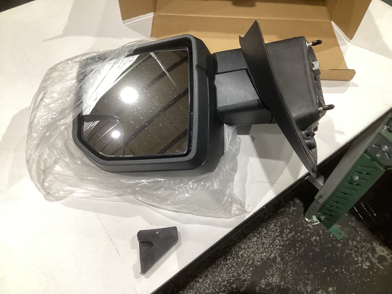 Condition photo showing As Is for right passenger side mirror with power glass, outdoor temperature sensor and manual folding fits 2015-2020 ford f150 without turn signal, non-heated replace jl34-17682-bg (5 pins) right 5 pins