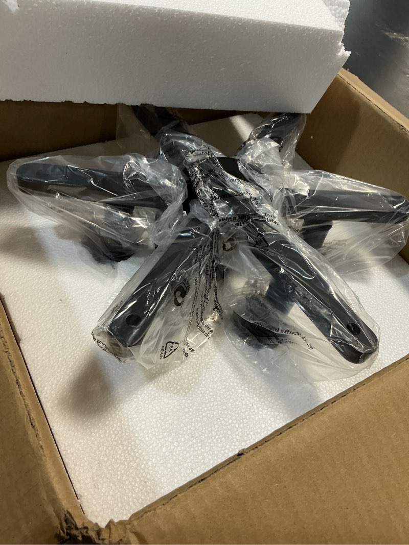 Condition photo showing Good Condition for 6-Light Black Chandelier, Modern Hanging Pendant Lighting, Convertible Semi Flush Mount Ceiling Light Fixture Rustic Vintage Farmhouse Chandeliers for Dining Room Kitchen Foyer Entryway 6-Lights Black