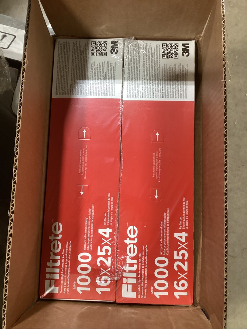 Condition photo showing New/Like New for filtrete 16x25x4 ac furnace air filter, mpr 1000, merv 11, fits lennox & honeywell devices, allergen defense, electrostatic air cleaning filter, 2-pack (actual size 15.88x24.56x4.31 in)