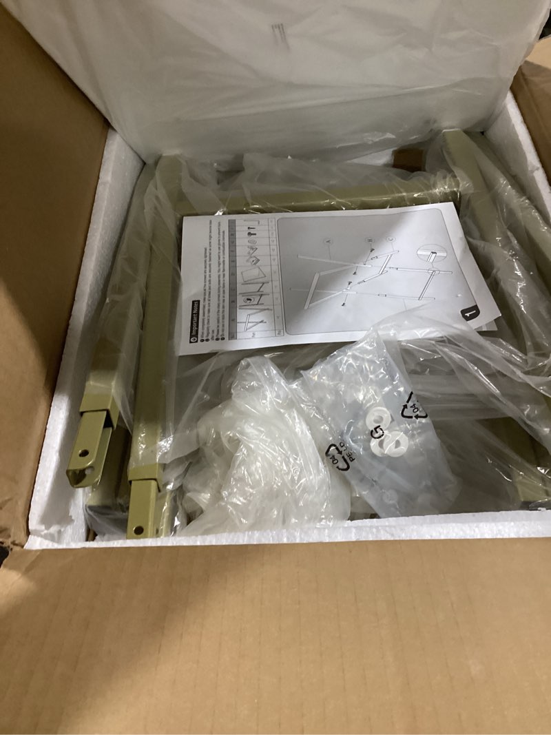 Condition photo showing Good Condition for acovy foldable tv trays, small folding table, tv trays set of 2, tv dinner tray, side table for bed, couch, portable easy to move, white & gold white & gold-2pcs