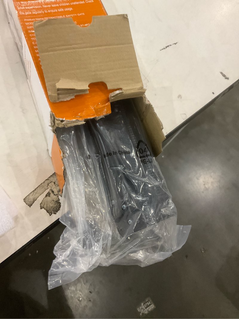 Condition photo showing New/Like New for Upgraded Retractable Baby Gate, Extra Wide Safety Kids or Pets Gate, 33” Tall, Extends to 71” Wide, Mesh Safety Dog Gate for Stairs, Indoor, Outdoor, Doorways, Hallways(33”x71”, Black) 33”x71”- Black