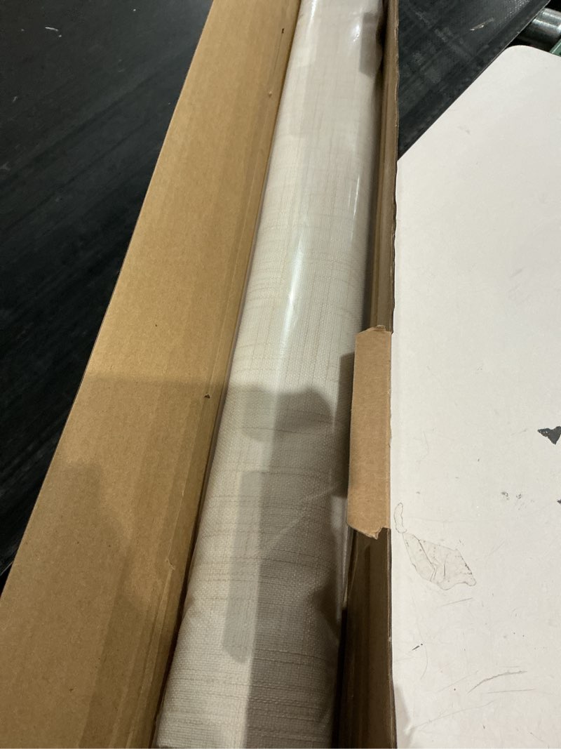 Condition photo showing Good Condition for sun zero seraphina textured 100% total blackout cordless roman shade, linen, 31" w x 64" h