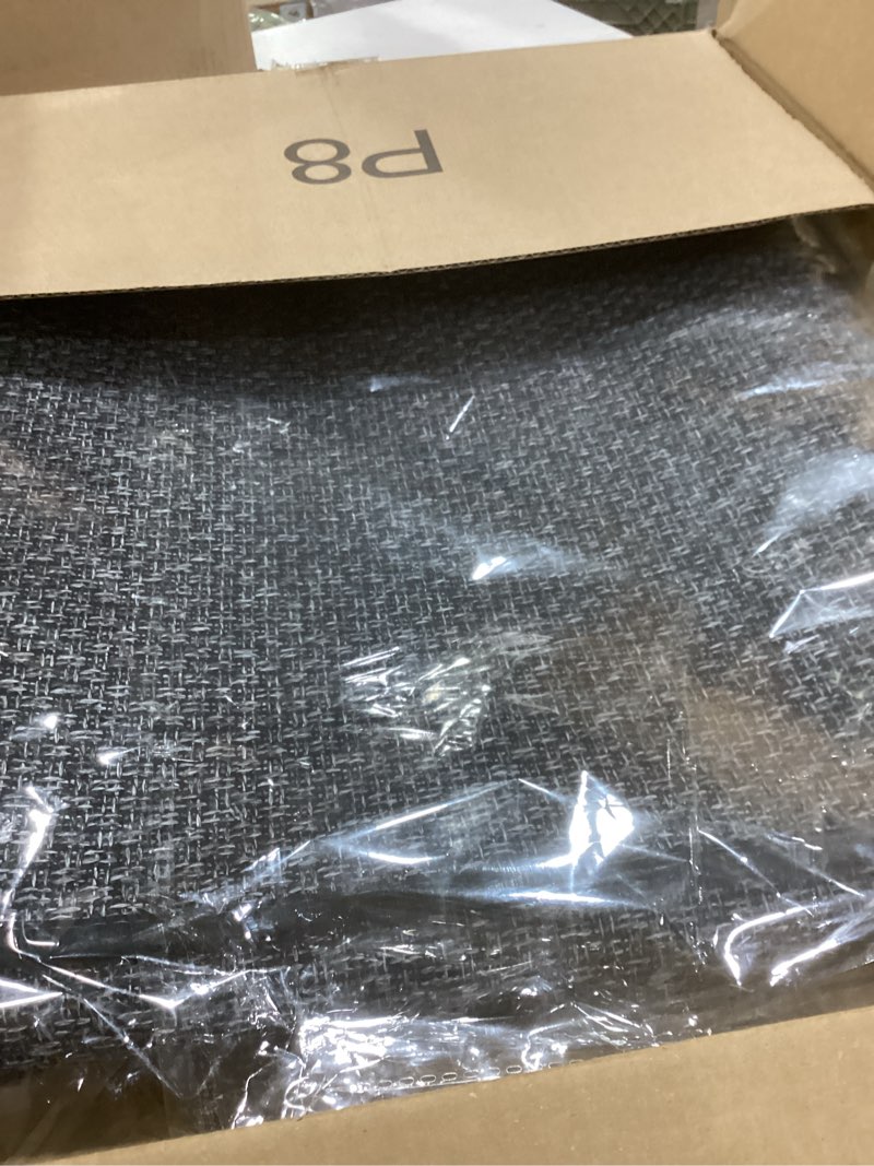 Condition photo showing Good Condition for L Shape Kitchen Mat, Anti-slip Corner Kitchen Mats for Floor, 1 Piece L Shape Rug, Absorbent Runner in Front of Sink, Washable Floor Rugs for Home,Kitchen,Office(Black/Grey Right-L,5'11" x 4'7") 4'7" x 5'11" (L-Shaped) Black/Grey Right-l